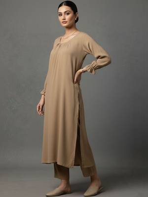 women regular workwear kurta with trousers 1