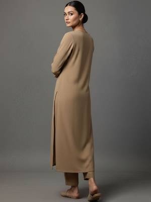 women regular workwear kurta with trousers 2