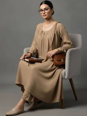 women regular workwear kurta with trousers 3