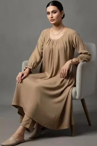 women regular workwear kurta with trousers