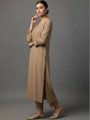 women regular workwear kurta with trousers 6