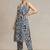 women printed regular cotton workwear kurta with trousers