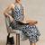 women printed regular cotton workwear kurta with trousers
