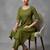 women ethnic motifs pleated thread work workwear kurta with trousers