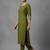 women ethnic motifs pleated thread work workwear kurta with trousers