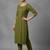 women ethnic motifs pleated thread work workwear kurta with trousers