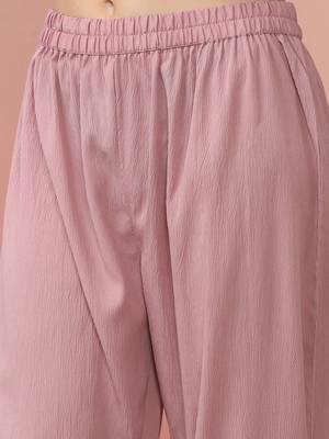 women regular silk crepe workwear kurta with trousers 3