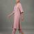 women regular silk crepe workwear kurta with trousers