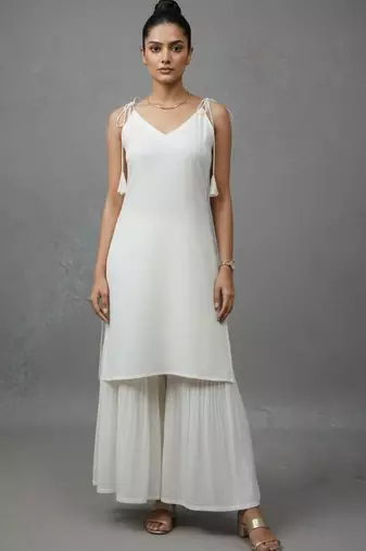 women regular kurti with sharara