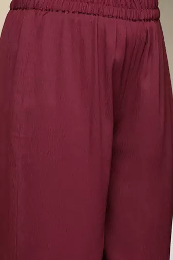 women regular silk crepe workwear kurta with palazzos