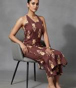 women ethnic motifs printed regular workwear kurta with trousers