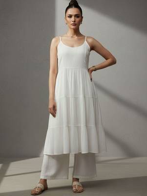 women tiered workwear kurta with palazzos 2