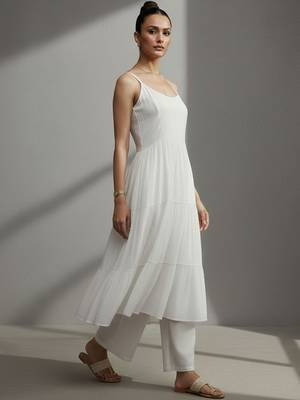 women tiered workwear kurta with palazzos 6