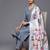 women regular thread work workwear kurta with trousers & with dupatta