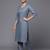 women regular thread work workwear kurta with trousers & with dupatta