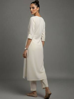 women regular thread work workwear kurta with trousers 6