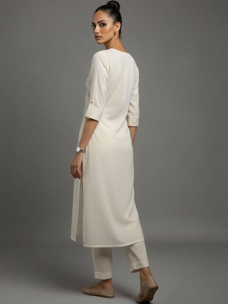 women regular thread work workwear kurta with trousers