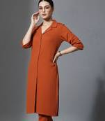 women regular silk crepe workwear kurta with trousers