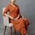 women regular silk crepe workwear kurta with trousers