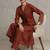 women regular sequinned workwear kurta with trousers