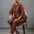 women printed regular chanderi silk workwear kurta with trousers