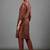 women printed regular chanderi silk workwear kurta with trousers