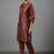 women printed regular chanderi silk workwear kurta with trousers