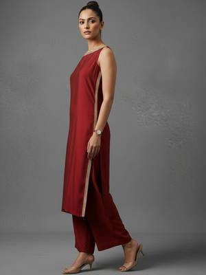 women regular gotta patti workwear kurta with palazzos 3