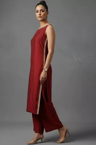 women regular gotta patti workwear kurta with palazzos