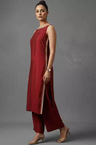 women regular gotta patti workwear kurta with palazzos