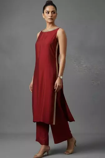 women regular gotta patti workwear kurta with palazzos