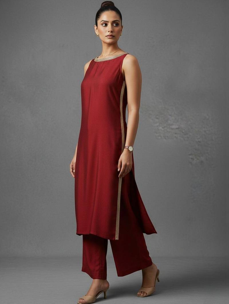 women regular gotta patti workwear kurta with palazzos