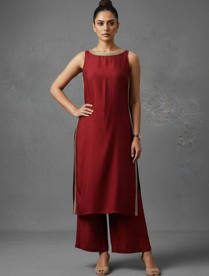 women regular gotta patti workwear kurta with palazzos