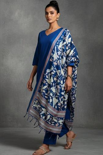 women ethnic motifs ofiice kurta with trousers & dupatta