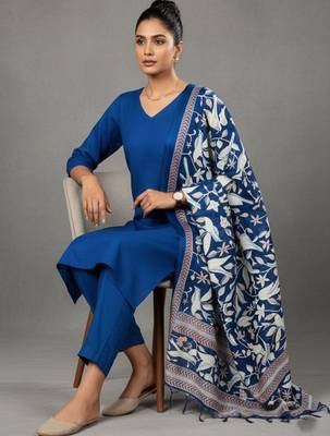women ethnic motifs ofiice kurta with trousers & dupatta 2