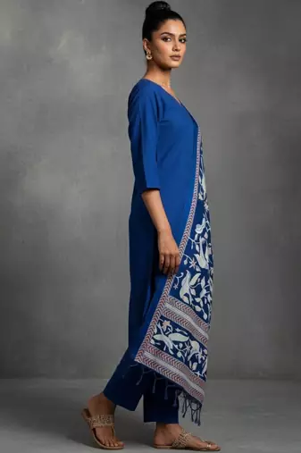 women ethnic motifs ofiice kurta with trousers & dupatta
