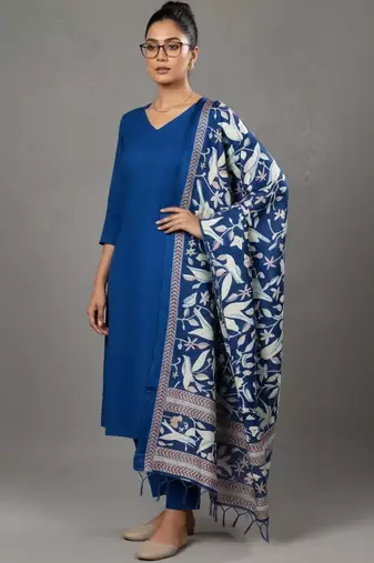 women ethnic motifs ofiice kurta with trousers & dupatta