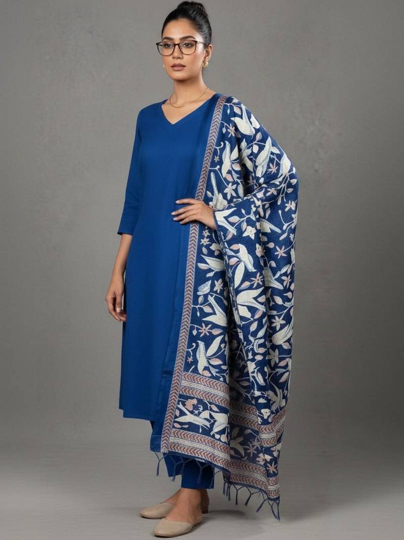 women ethnic motifs ofiice kurta with trousers & dupatta