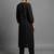women striped regular silk crepe workwear kurta with trousers
