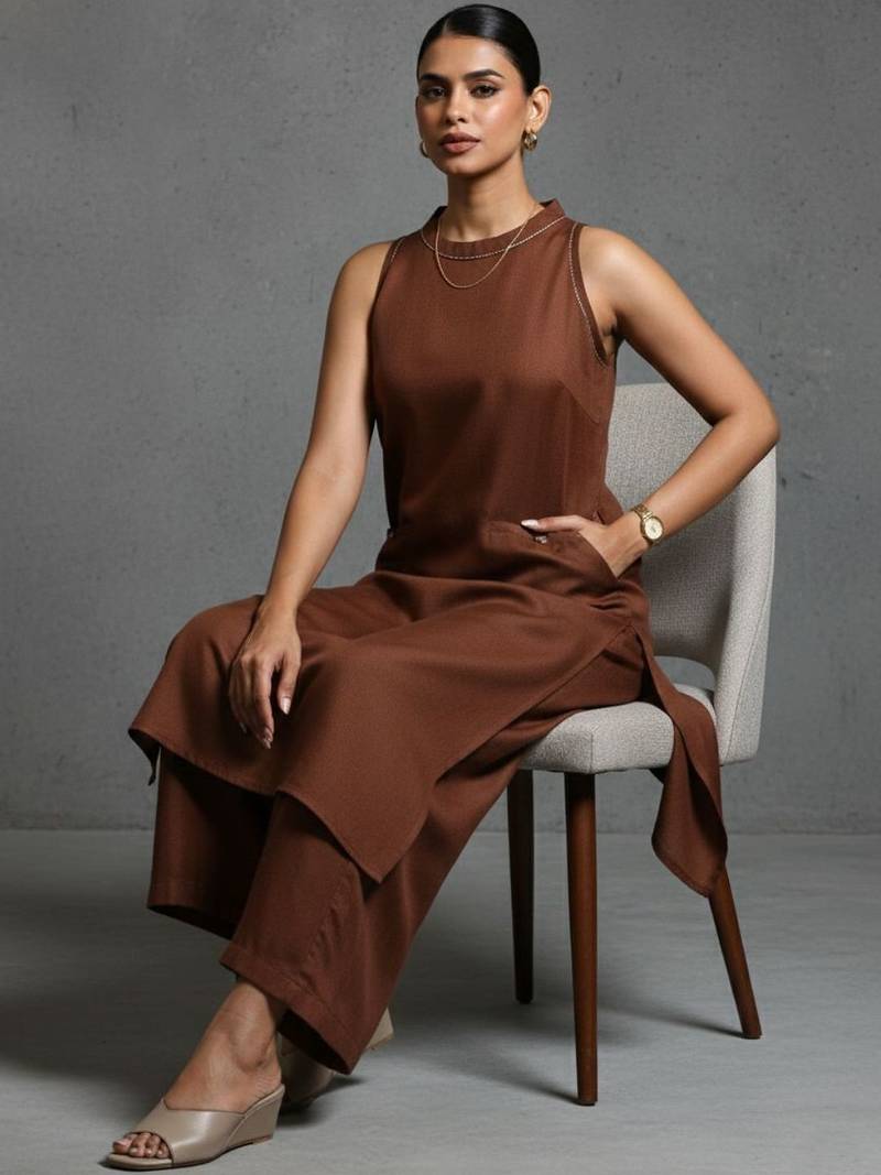 women sleek urban office kurta with trousers