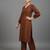 women striped urban sleek silk crepe kurta with trousers