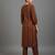 women striped urban sleek silk crepe kurta with trousers