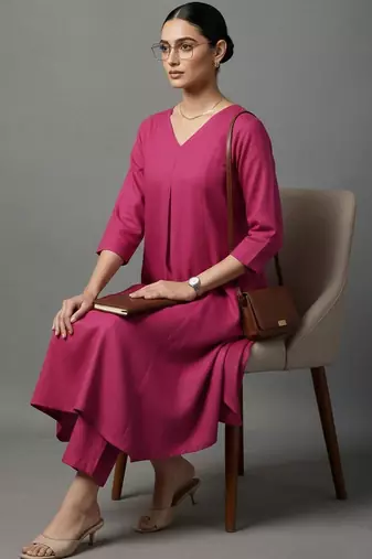 women regular workwear kurta with trousers