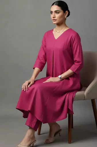 women regular workwear kurta with trousers