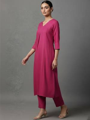 women regular workwear kurta with trousers 3