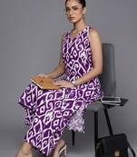 women printed regular cotton workwear kurta with palazzos