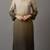 women ombre dyed regular thread work workwear kurta with trousers