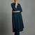 women empire silk crepe workwear kurta with trousers
