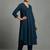 women empire silk crepe workwear kurta with trousers