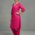 women regular thread work smart office kurta with trousers